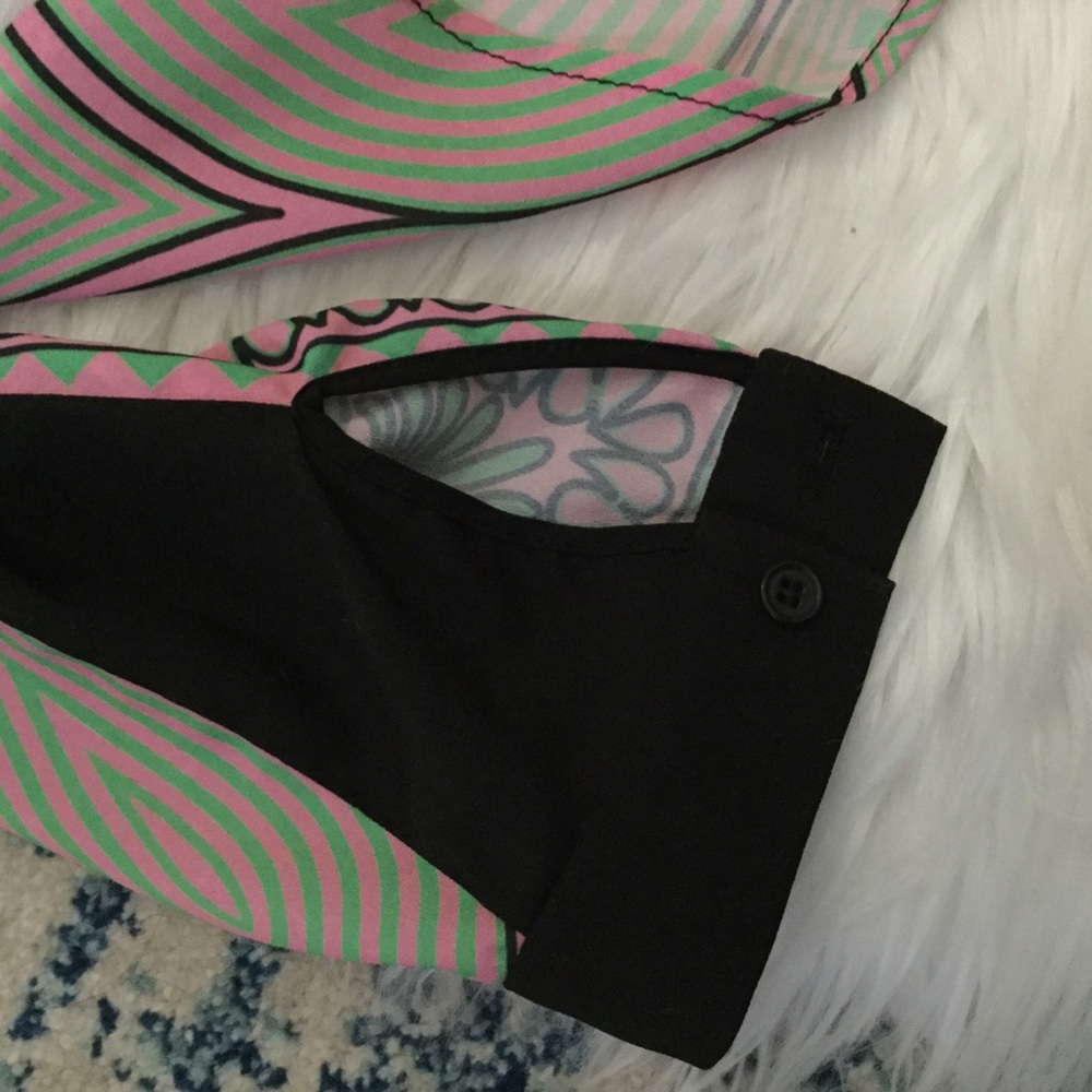 Clover Canyon Crepe Mixed Print Patterned Blouse - image 6